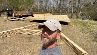 New A-frame build: Foundation, floor joist, and rafter construction