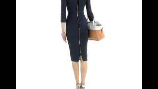 Victoria Beckham - SS/2012 - Cotton-blend dress [ Navy Blue ]