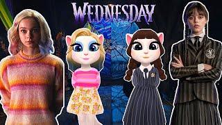 my talking angela 2 Wednesday Addams  enid Sinclair  Cosplay makeover