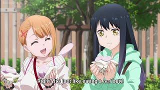 Miko and Hana eating Butt Daifuku | Mieruko-chan