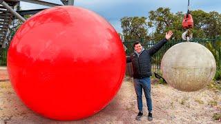 Can The World's Largest Exercise Ball Bounce This Stone?