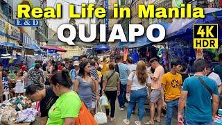 Real Life in Manila, Philippines | Quiapo Walking Tour: Manila’s Most Vibrant Market 4K