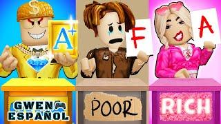 ROBLOX BrookhavenRP: Rico vs Pobre vs Estudiante GIGA | Gwen Roblox Español