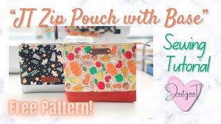 FREE Pattern | JT Zip Pouch with Base | JustynaTHandMade | Sewing Tutorial #sewing #freepattern #diy