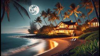 Moonlit Hawaiian Beach House  | Smooth Jazz for a Relaxing Night by the Ocean