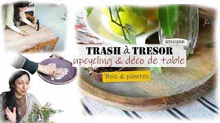 trash à trésor 1| mes projets upcycling & jardinage pr décorer ma table》surcyclage déco bois/plantes