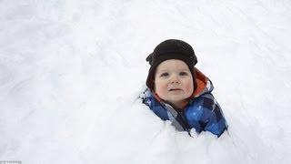 Little boy scared of Winter