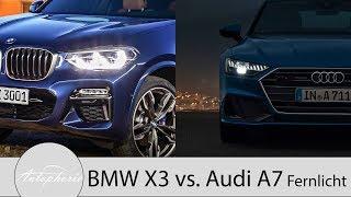 BMW X3 Adaptiver LED-Scheinwerfer vs. Audi A7 HD-Matrix-LED mit Laserlicht [4K] - Autophorie