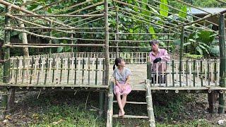 Make A Roof Frame,  Fence Around The Floor And Bamboo Stairs_ Green Forest Life, Farm Life.