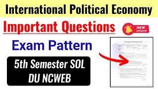 international Political Economy Important Questions 5th Semester DU SOL Ncweb