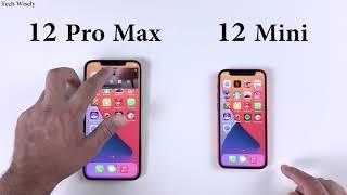 iPhone 12 Mini vs 12 Pro Max : Speed Test + Size Comparison + Ram Management