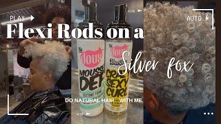 How to do flexi rods on natural silver hair