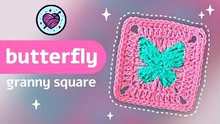  crochet the perfect butterfly granny square | step by step | US terms | Lala Crochet Boutique