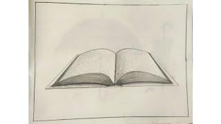 OPEN BOOK DRAWING // HOW TO DRAW AN OPEN BOOK BY USING METHODS. মেলা কিতাপৰ ছবি.
