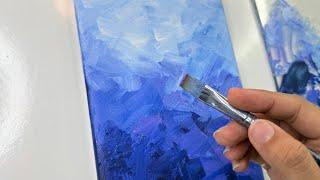 Easy abstract flower painting/Acrylic painting tutorial for beginners