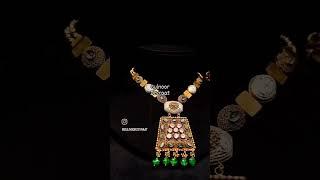 LATEST LONG SET WITH CLASSY PEARLS N PRECIOUS STONES #gold #jewellery #necklace #ornaments #kashmir