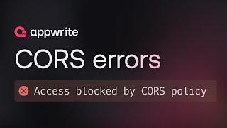 Solving CORS errors with appwrite