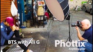 Celebrity Photographer Ali G and Phottix during an outdoor shoot in Hong Kong