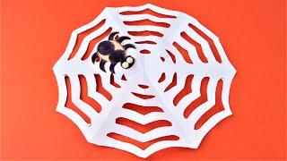 Spiderweb of paper/DIY HALLOWEEN/Easy Paper Crafts 777