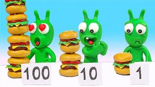 1 vs 100 layers of burger! - Kids Stories | Pea Pea Stop Motion Cartoon