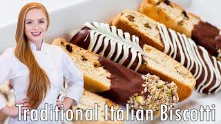 EASY Traditional Italian Biscotti Recipe - Coated in Chocolate!!