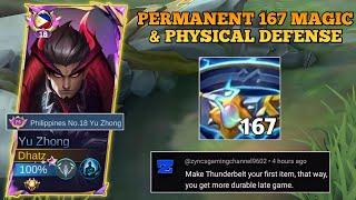 FIRST ITEM THUNDER BELT IS TOO TANKY IN LATE GAME! | YU ZHONG SPELL VAMP