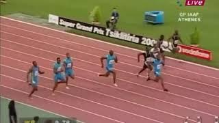 Asafa Powell’s first ever 100m World record