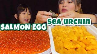 MOTHER & DAUGHTER MUKBANG | SEA URCHIN (UNI) + SALMON EGG MUKBANG | Cocojam