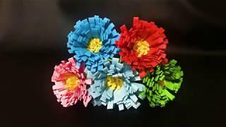 Flori colorate din hartie  How to Make Colorful Paper Flowers / Step by step TUTORIAL