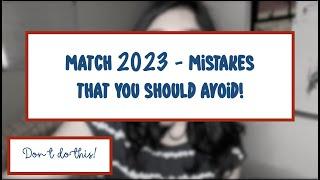 Residency application mistakes that you should avoid for Match 2024 | IMG | ERAS | Match Interviews