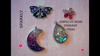 Easy How To UV Resin Pendants Using Temu UV Resin So Sparkly /Open Back Bezels/Glitters Glass Chips