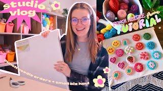 DIY Canvas Punch Needle Frame  Working on Orders + Small Biz Haul  Studio Vlog!