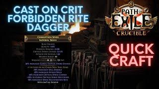 PoE 3.21-3.22: How to Craft A CoC Forbidden Rite Dagger