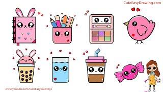 Cute Easy Drawing Video Collection for Kids ️ 60 Minutes Long Drawing Video Sunday Special ️