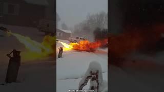 Snow removal by flame