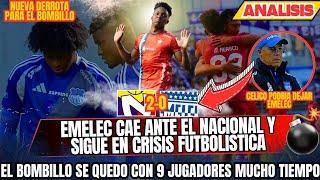 EMELEC FALLS TO NATIONAL AND REMAINS IN THE RELEGATION ZONE - EMELEC IS LEFT WITH 9 PLAYERS