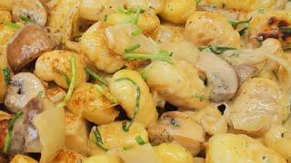 Pilzpfanne mit Gnocci - #echtessen #essen #kochen #food #gnocci #pilze #Italien #viral