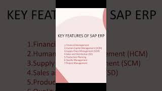 Key features of SAP ERP || Part 3