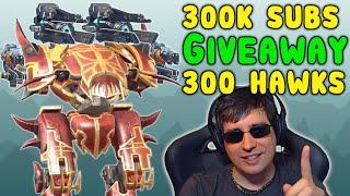 300k SUBS GIVEAWAY: 300 HAWKS! War Robots Mk2 Hawk Gameplay WR