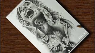 Stop rape girl drawing// Save women's stop rapes drawing step by step. /