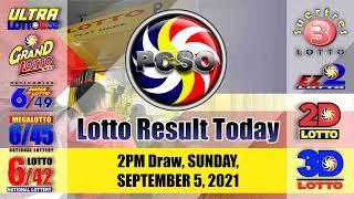 Swertres|3D and EZ2|2D Lotto 2PM Draw, Sunday, September 5, 202