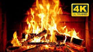  Cozy Fireplace 4K (12 HOURS). Fireplace with Crackling Fire Sounds. Fireplace Burning 4K