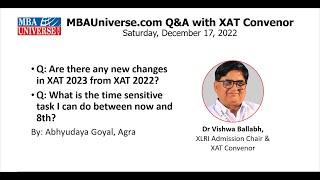 XAT Convenor Q&A with MBAUniverse.com: Are there any new changes in XAT 2023 from XAT 2022?