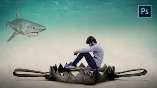 Manipulation Photoshop Tutorial | Under Water Shark | Hindi/Urdu