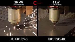 Power Comparison - 20kW vs 8 kW Fiber Laser