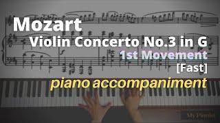 Mozart - Violin Concerto No.3 in G, K.216, 1st Mov: Piano Accompaniment [Fast]