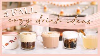 5 COZY FALL DRINK IDEAS | Pumpkin hot cocoa, maple cold brew, chai tea, apple cider, & more! ️