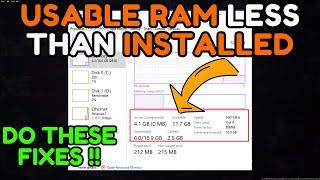 Usable RAM less then Installed Fix