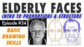 Draw Portraits of SENIORS and OLD PEOPLE! Free Basic Drawing Class #34