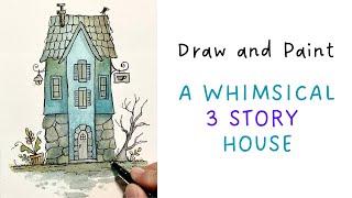 Whimsical Watercolor House Painting